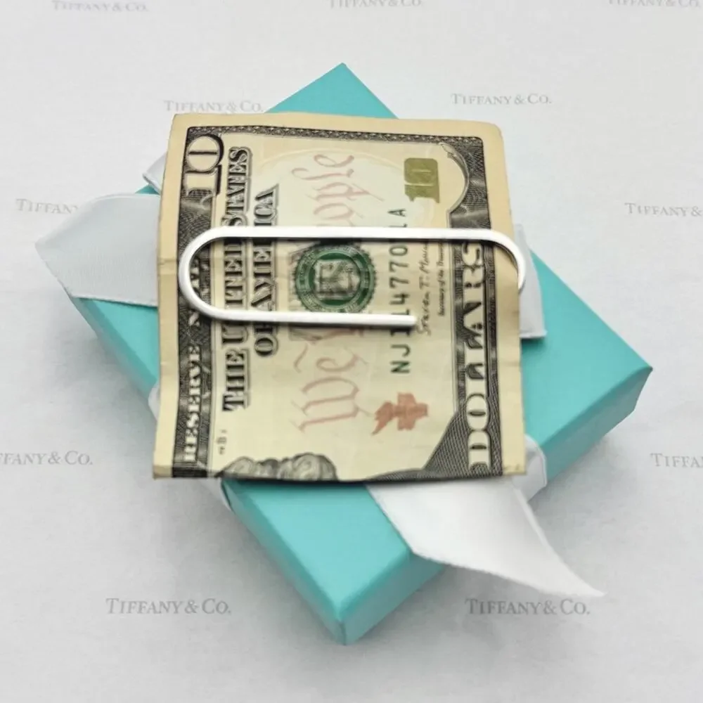Tiffany & Co. Paperclip Money Clip Sterling Silver 925 2.5” Paper Clip Gift Box